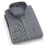 High Quality 100% Cotton Fashion Korena Popular Plaid Shirts for Men Slim Fit Formal Casual Shirt Trends Elegant Office Clothes