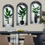 18 Styles Simulated Archway Niche Potted Plant Painting Wall Stickers Bedroom Living Room Hall Peel & Stick Art Mural Decals