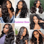 40 42 Inches Silky Smooth Natural Black Body Wave Virgin Lace Wig 16 To 42 Inches 13x6 Wide HD Lace Front 13x4 Daily Lace 250 Density Pre Plucked Undetectable Hairline
