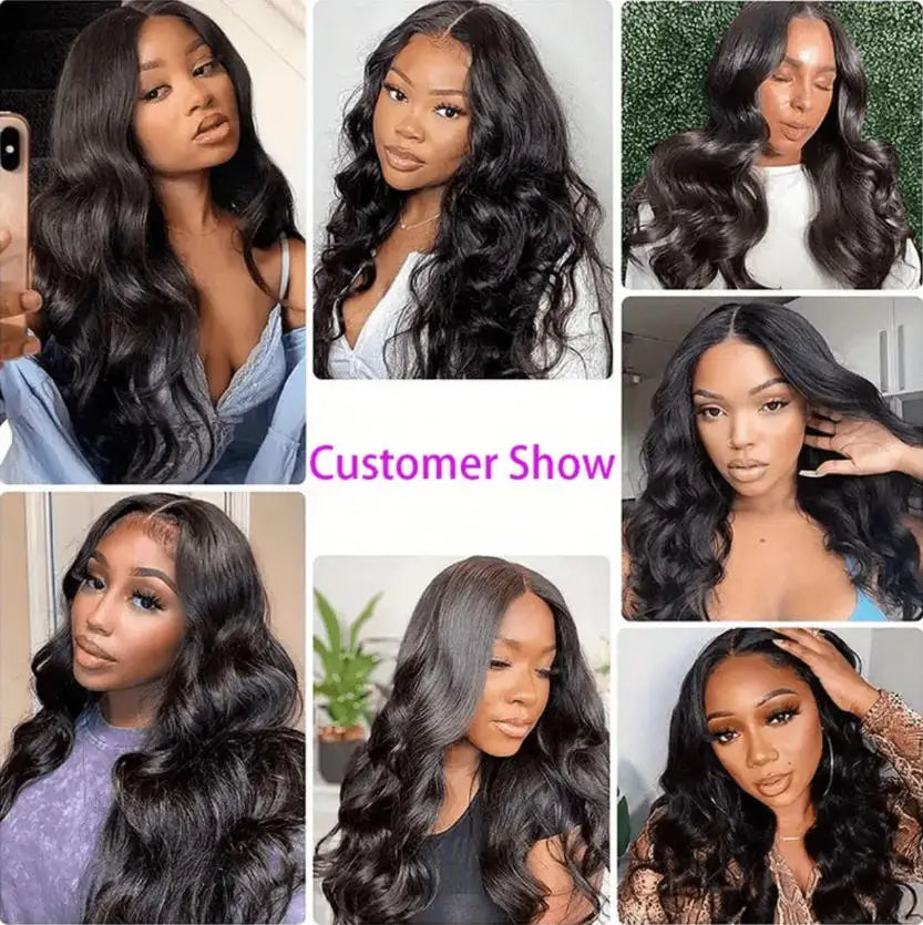 40 42 Inches Silky Smooth Natural Black Body Wave Virgin Lace Wig 16 To 42 Inches 13x6 Wide HD Lace Front 13x4 Daily Lace 250 Density Pre Plucked Undetectable Hairline