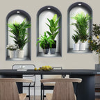 18 Styles Simulated Archway Niche Potted Plant Painting Wall Stickers Bedroom Living Room Hall Peel & Stick Art Mural Decals