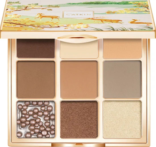 CATKIN Eyeshadow Palette, Matte Shimmer 9 Colors, Highly Pigmented, Creamy Texture, For Halloween Cosplay & Gothic Party Makeup