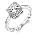 Trendy 925 Sterling Silver Wedding Engagement Finger Rings for Women  Simple Square Zircon Rhinestone Inlay Ring Jewelry Gift