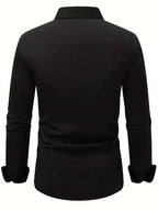 Summer New Men's Long-Sleeve Shirt Business Formal Wear Breathable Lightweight Long-Sleeved Top for Daily Work