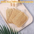 6pcs Natural Loofah Sponge for Deep Exfoliation, Gentle on Skin & Renew Skin, Bamboo Fiber Body Scrubber for Adults, Shower