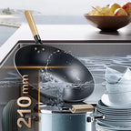 304 Stainless Steel Waterfall Kitchen Sink Large Single Slot Integrated Faucet Set Soap Dispenser/Pure Water/Cup Washer