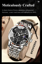 POEDAGAR Original Military Men Watches Waterproof Luminous Date Chronograph Man Watch Stainless Steel Men's Quartz Watches Reloj