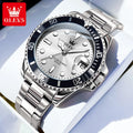 OLEVS 5885 Mens Watch Auto Date Stainless Steel Strap Diving Series Waterproof Men's Sports Watch