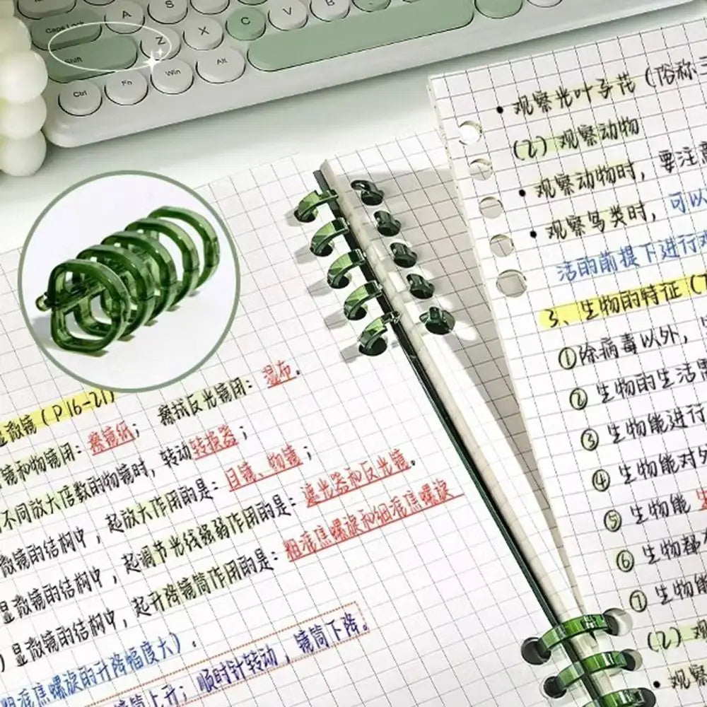 Multifunctional 120 Pages Loose-leaf Notebook Flip Up Color Notepad Grid Inner Pages Detachable Diary Book Students