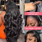 250 Density 100% Human Hair Body Wave 5x5 Glueless Lace Frontal Wigs 13x6 HD Lace Front Wig 40 Inch 13x4 Brazilian Black Clourse