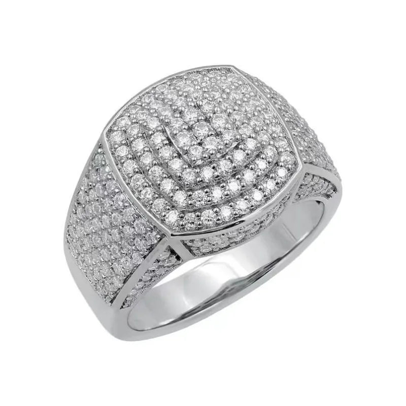 New 2024 Unisex Ring Gold Silver Gloss Geometric Width Stamp Square Finger Punk Style Classic Retro Fashion Jewelry Party Luxury