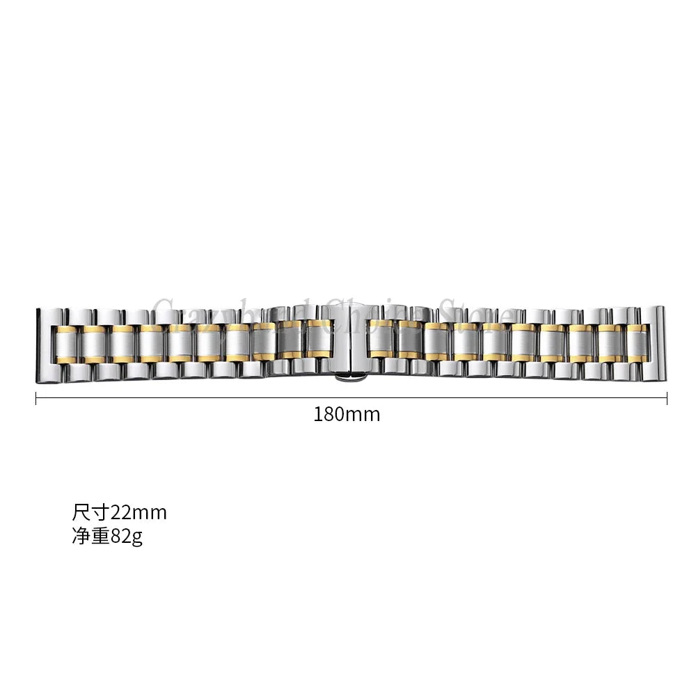 20mm22mm Arc Stainless Steel Watch Band 12/14/16mm 18mm 21mm 24mm Curved Universal Women Men Strap Silver Black Butterfly Buckle