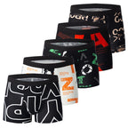 4/5/10Pcs Men's Fashionable Printed Multi-color Combination Underwear Shorts Youth Casual Sports Underwear Boxer Shorts Home Pan