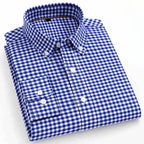 New In Shirt 100%Cotton Fashion Long Sleeve Shirts for Man Slim Fit Formal Plian Shirt Soft Casual Office Designer Plaid Clothes