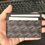 Classic Fashion Multi-Functional Small Leather Card Holder Wallet Document Protection Clip-On Geometry Pattern Design