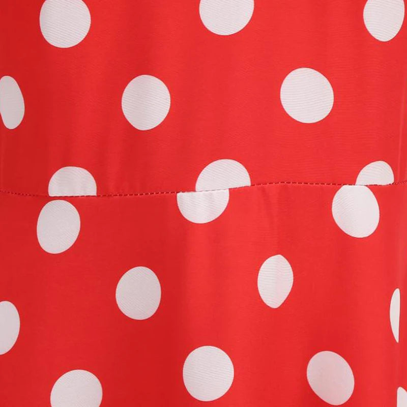Polka Dot 50s 60s Vintage Dress Women Elegant Belted Robe Women Retro Rockabilly Prom Wedding Party Princess Dress