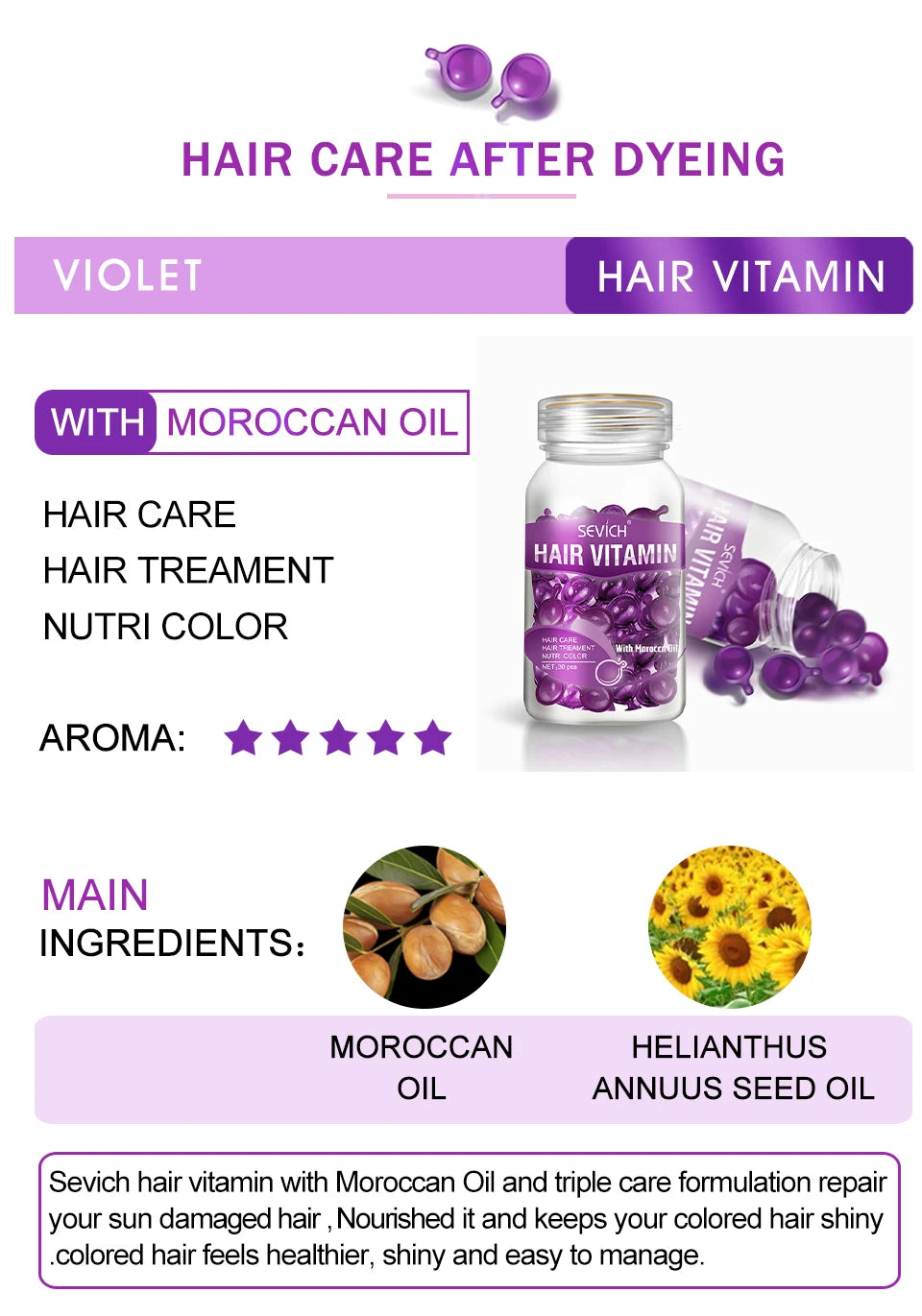 3IN1 Keratin Complex Oil Hair Vitamins Capsule Smooth Silky Hair Mask Repair Thermal Protection Hair Serum Oil Anti Hair Loss