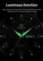 OLEVS 2920 Men Watch Fashion Business Roman Scale Waterproof Clock Luxury Brand Quartz Watch Leisure Calendar Week Men Watch