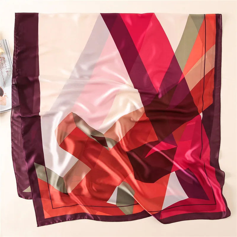 2022 Luxury Brand Women Silk Scarf Designer Plaid Summer Beach Shawls and Foulard Wrap Scarves Female Pure Silk Sjal Hijab New