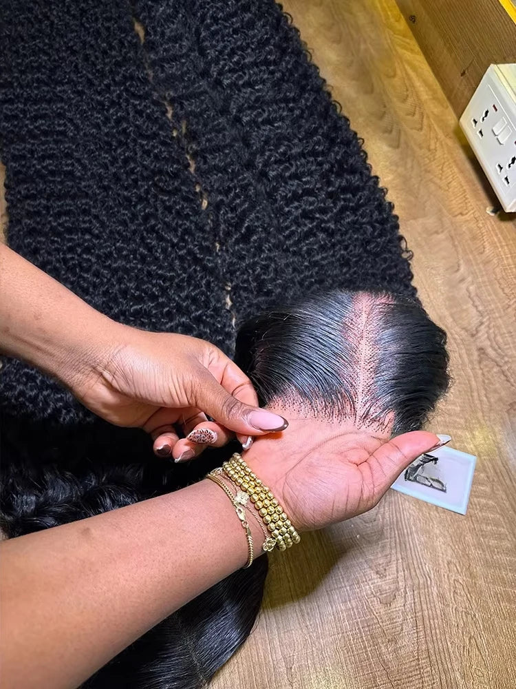 300% High Density Burmese Curly Lace Front Human Hair Wigs HD Transparent 13x6 13x4 Deep Wave Lace Frontal Wig Real Virgin Hair 40 46 Inch Water Wave Human Hair Wigs For Women Preplucked Hairline