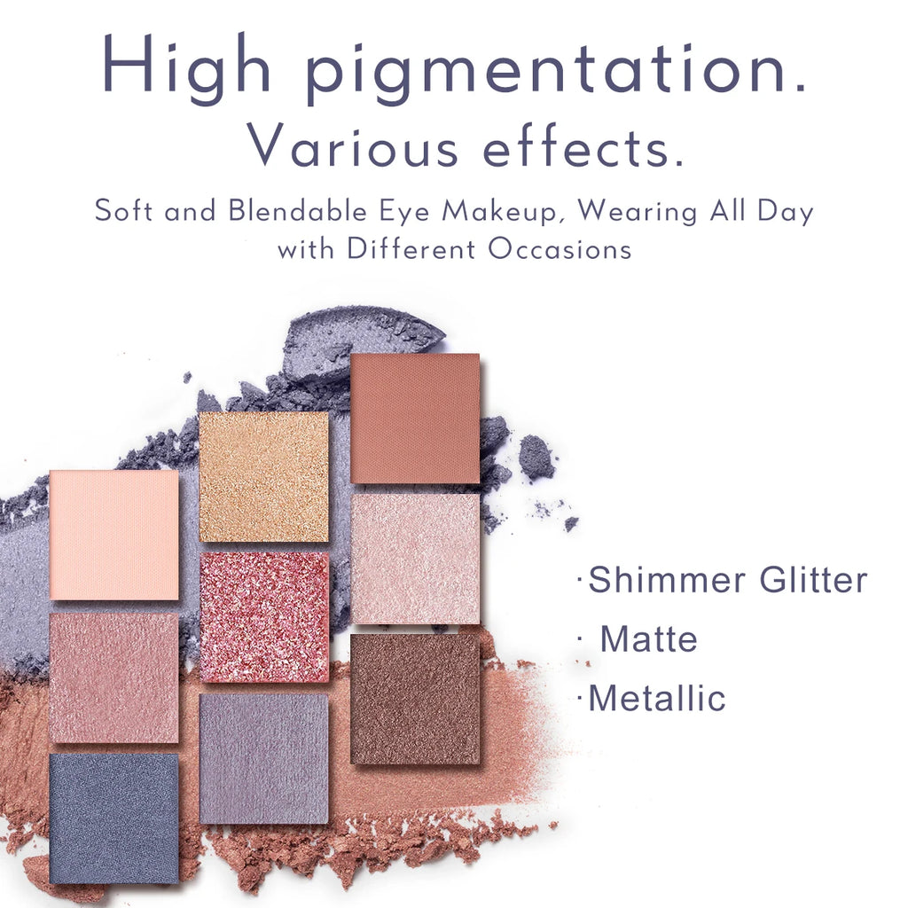CATKIN Eyeshadow Palette, Matte Shimmer 9 Colors, Highly Pigmented, Creamy Texture, For Halloween Cosplay & Gothic Party Makeup