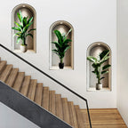 18 Styles Simulated Archway Niche Potted Plant Painting Wall Stickers Bedroom Living Room Hall Peel & Stick Art Mural Decals