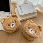 Hot Sales Gift: Anime Relaxed Bear Plush Cosmetic Bag - Women Girl Jewelry Organizer Pouch Makeup Storage Handbag