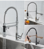 Kitchen Faucet with Pull Down Sprayer High Arc Single Handle Spring Kitchen Sink Faucet