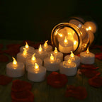 12/24Pack Battery Tea Lights LED Realistic Flameless Flickering Warm Yellow Candle Holiday Gift for Party Wedding Home Decor
