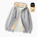 Autumn and winter sherpa jacket heavyweight velvet thickened men's sweatshirt solid color tops teenagers hooded cardigan men