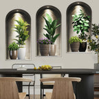 18 Styles Simulated Archway Niche Potted Plant Painting Wall Stickers Bedroom Living Room Hall Peel & Stick Art Mural Decals