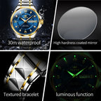 OLEVS 2906 Fashion Date Quartz Couple Watches Diamond Top Brand Luxury Watch For Men Women Waterproof Stainless Steel Wristwatch