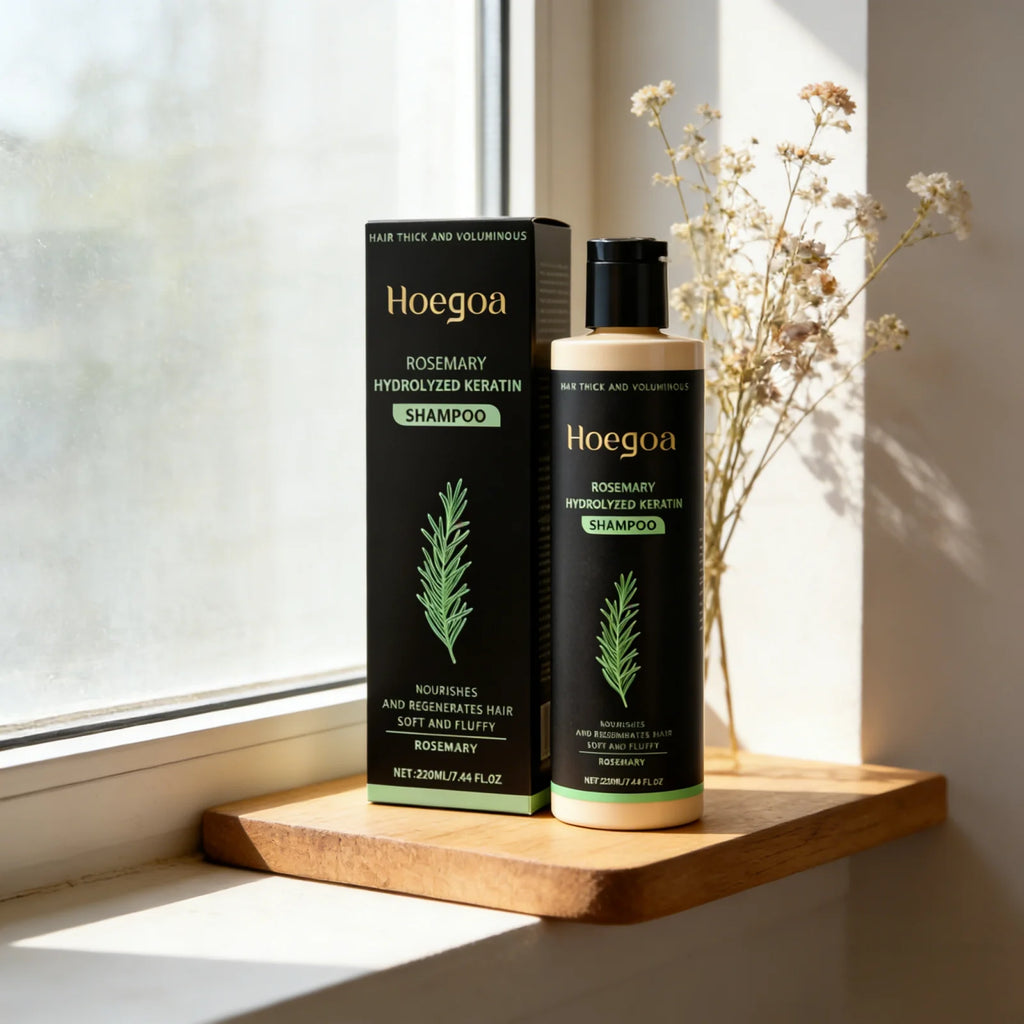 Hoegoa Rosemary Hydrolyzed Keratin Shampoo Strengthening Hair Cleaning Lightweight Hair Loss Treatment Hair Regrowth Shampoo