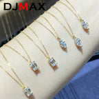 DJMAX Heart&Oval&Emerald Moissanite Necklace 925 Sterling Silver Chains Stylish and Elegant Women's Moissanite Diamond Necklace