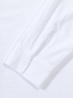Autumn men's clothing 2025 new item men's solid color cotton and linen shirt stand up collar cardigan long sleeved casual busine