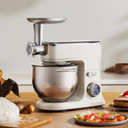 BioloMix 7L Food Mixers for Baking, 1200W DC Motor Stand Mixer, with Dough Hook, Whisk & Beater, Meat Grinder Attachment