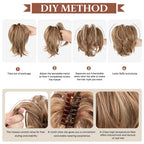SARLA Synthetic Diy Claw Clip In Ponytail Extension Hairpiece Hair Bun Fake Blonde Hair False Pigtail for Women