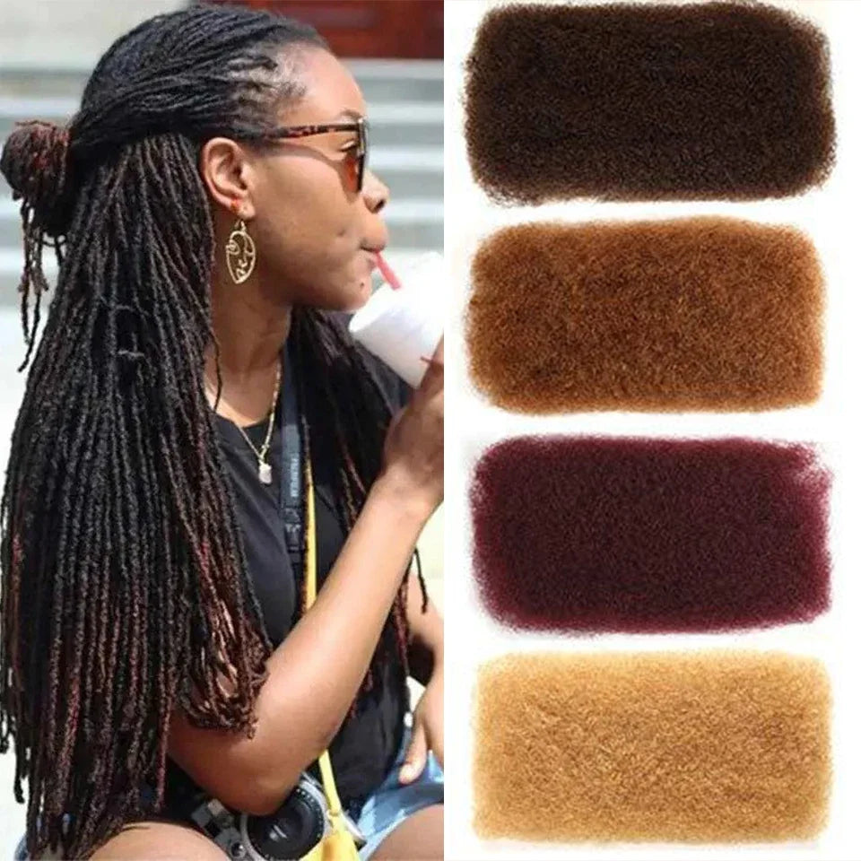 QVR Afro Kinky Bulk Hair No Attachment 50g Afro Curly Bulk 100% Human Hair Unprocessed Virgin Remy Braiding Hair for Dreadlocks