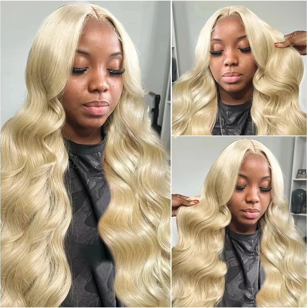 38 40 Inch 613 Honey Blonde Colored Body Wave 13x6 HD Lace Frontal Human Hair Wig 13x4 HD Lace Front Wigs For Women 200% Density