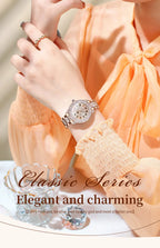 OLEVS Original Diamond Watch for Women Fashion Elegant Stainless Steel Waterproof Quartz Wristwatch Luxury Ladies Dress Watches