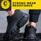 Safety Shoes Men Steel Toe Boots Anti-smash Anti-puncture Safety Work Shoes Men Lightweight Breathable Protective Shoes Black