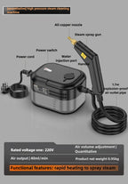 2500W Household high pressure steam cleaner Portable Handheld cleaner Air conditioner Kitchen Car Hood Steam Cleaning machine