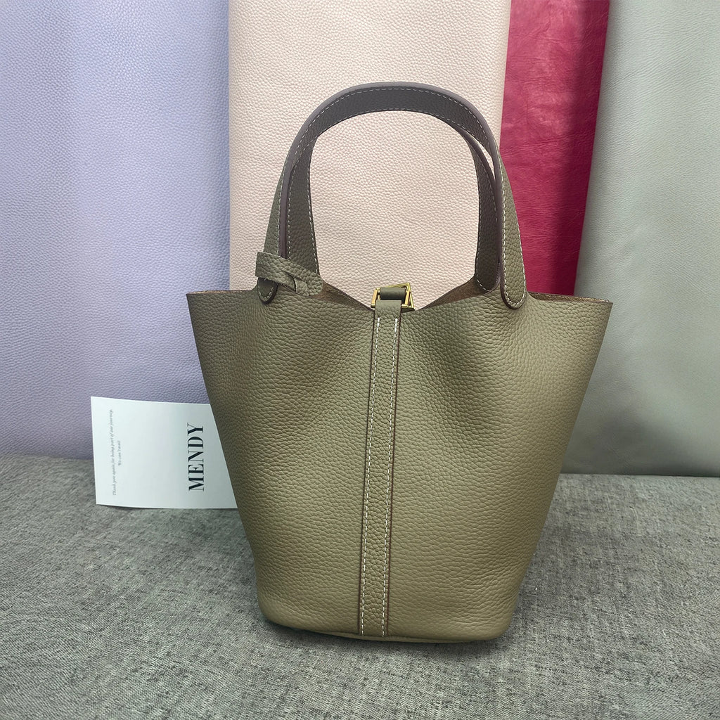 Brand Bucket Bag 18 22CM Women's Bags Trend 2026 Handbag Genuine Leather Luxury Designer Hand Bag Ladies New In Tote Bag