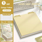 Multifunctional 120 Pages Loose-leaf Notebook Color Flip Up Diary Book Detachable Grid Inner Pages Notepad for School Office