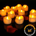 24/48pc Flameless Led Tea Lights with Timer 6 Hours On and 18 Hours Off in 24 Hours Cycle Automatically Flickering Candles Light
