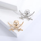 Rhinestone Skull Brooches for Women Unisex Metal Skull Pin Skull Lapel Pins Banquet Party Backpack Gifts Jewelry Accessories