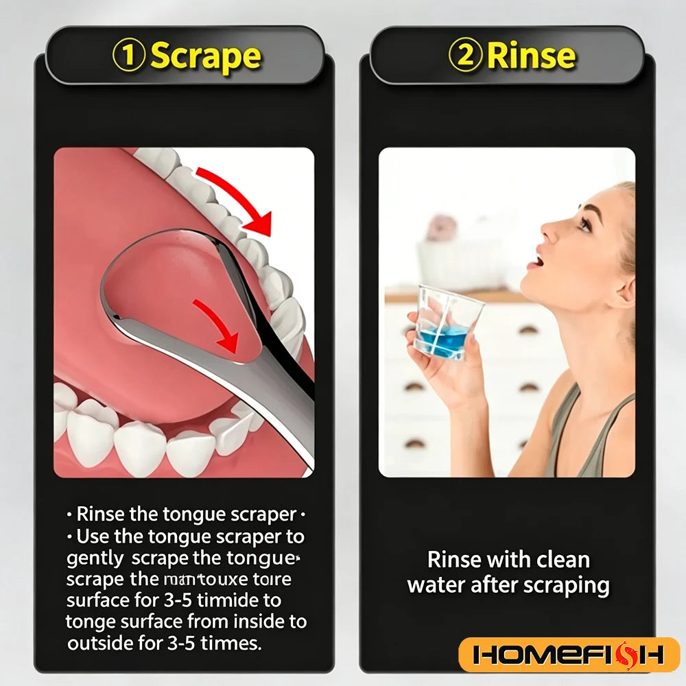 2pcs Stainless Steel Tongue Cleaners Gum Tongue Scraper for Adults Boys and Girls Tongue Care Tools Metal Tongue Scrapers family