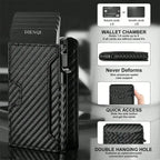 RFID Blocking Men Slim Smart Wallets Magnet Carbon Fiber Credit Card Holder with Front Pocket Minimalist Wallet Cardholder Case