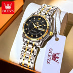 OLEVS 5513 Woman Watch Luxury Diamond Scale Dual Calendar Stainless Steel Strap Waterproof Watches Elegant Ladies Wristwatcheses