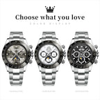OLEVS 6654 Mens Watch Fashion Chronograph Automatic Mechanical Wristwatch Waterproof Luminous Function Top Brand Watch for Man